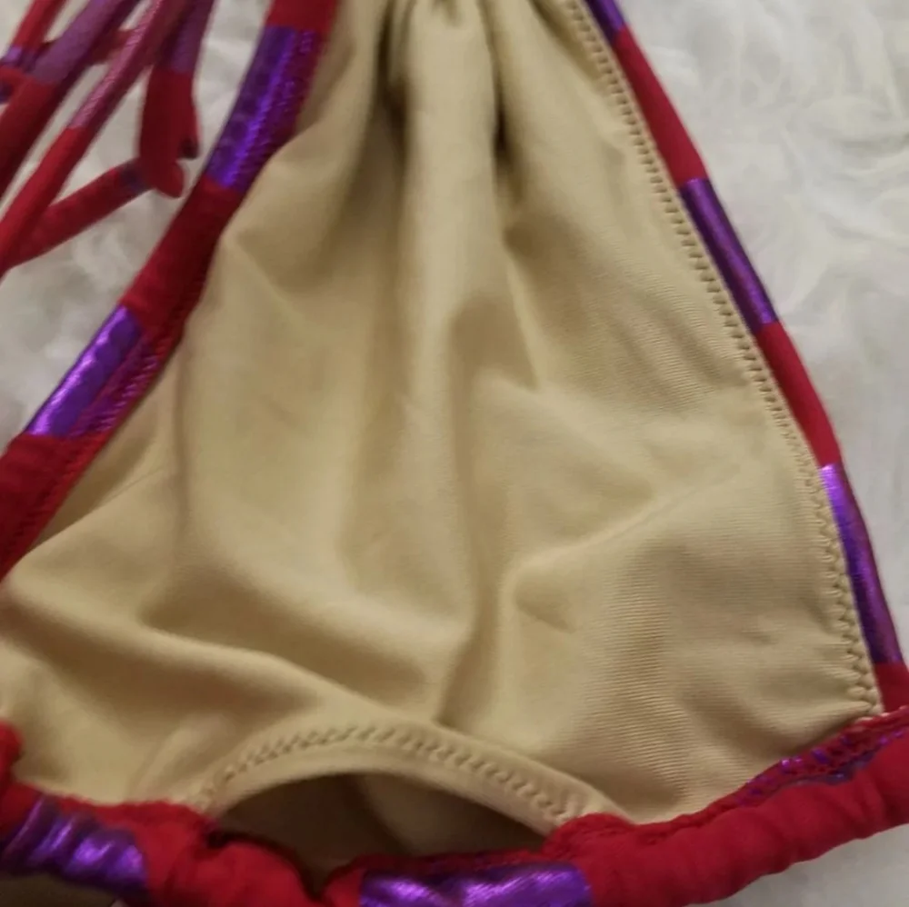 Vintage Victoria's Secret Shimmer Polka Dot Bikini - Picture 11 of 14